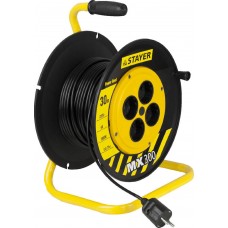 STAYER "MASTER" 55073-30 удлинитель на катушке ПВС 2х0,75кв мм 1300Вт 30м