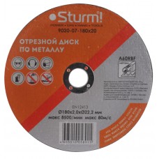 Sturm 9020-07-180x20 Диск отрезной по металлу, АРМИРОВАННЫЙ, размер 180x2.0x22.23