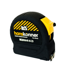 HANSKONNER HK2010-01-8-25 Рулетка 8x25, 2 стопа, противоударный корпус Soft touch, мощный магнит