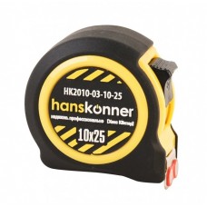 HANSKONNER HK2010-03-10-25 Рулетка 10x25, 2 стопа, КОРПУС НА 20% КОМПАКТНЕЙ СТАНДАРТНОГО