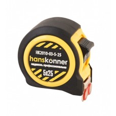HANSKONNER HK2010-03-5-25 Рулетка 5x25, 2 стопа, КОРПУС НА 20% КОМПАКТНЕЙ СТАНДАРТНОГО