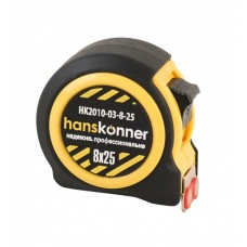 HANSKONNER HK2010-03-8-25 Рулетка 8x25, 2 стопа, КОРПУС НА 20% КОМПАКТНЕЙ СТАНДАРТНОГО