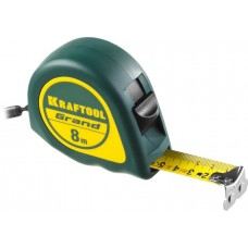 KRAFTOOL 34022-08-25 GRAND 8м / 25мм рулетка с ударостойким корпусом (ABS) и противоскользящим покрытием
