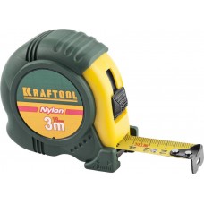 KRAFTOOL 34122-03-19_z01 NYLON 3м / 19мм рулетка с ударостойким обрезиненным корпусом