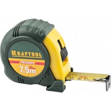 KRAFTOOL 34122-08_z01 NYLON 7,5м / 25мм рулетка с ударостойким обрезиненным корпусом