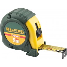 KRAFTOOL 34122-09_z01 NYLON 9м / 25мм рулетка с ударостойким обрезиненным корпусом