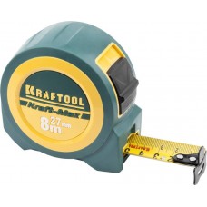 KRAFTOOL 34127-08-27 "Kraft-Max"  8м / 27мм мощная профессиональная рулетка со сверхшироким полотном