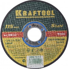 KRAFTOOL 36250-115-2.5 Круг отрезной по металлу, 115x2,5x22,23мм