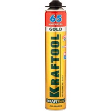 KRAFTOOL 41194 GOLD 65 пена монтажная мелкопористая с увелич. выходом, пистолетная, всесезонная, 850мл, SVS