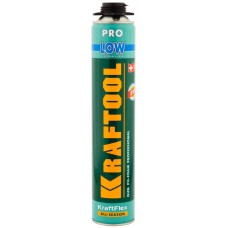 KRAFTOOL 41181_z01 LOW EXPANSION пена монтажная с низким расширением, пистолетная, всесезонная, 800мл, SVS