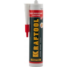 KRAFTOOL 41259 Герметик силиконовый красный, температуростойкий (от -62 С до 275 С), 300мл