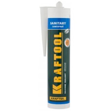 KRAFTOOL 41255-2 Герметик силиконовый прозрачный, санитарный, для помещений с повышенной влажностью, 300мл