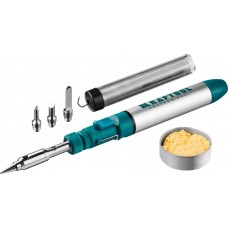 KRAFTOOL 55504-H8 Набор Паяльник газовый, 3в1, регулировка пламени, 4 насадки, припой, чистка жал, 1300С