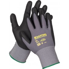 KRAFTOOL 11285-XL EXPERT, размер XL, эластичные перчатки со вспененным нитриловым покрытием