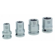 kress 98044001 Набор ударопрочных торцевых шестигранных насадок 1/2'' квадрат, длина 38мм размеры: 10,13,17,19мм для ударных гайковертов 180 AFT W-1,5, 180 AFT W-3,0