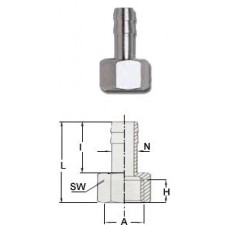 GAV  16462 Переходник 1227/3 F1/4" на елочку 10 мм
